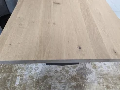 Riva1920 Esstische|Esstisch Sky Natural Holzoberfläche Gewachst Gestell Natureisen Schwarz Lackiert