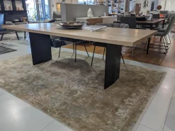 Riva1920 Esstische|Esstisch Sky Natural Holzoberfläche Gewachst Gestell Natureisen Schwarz Lackiert