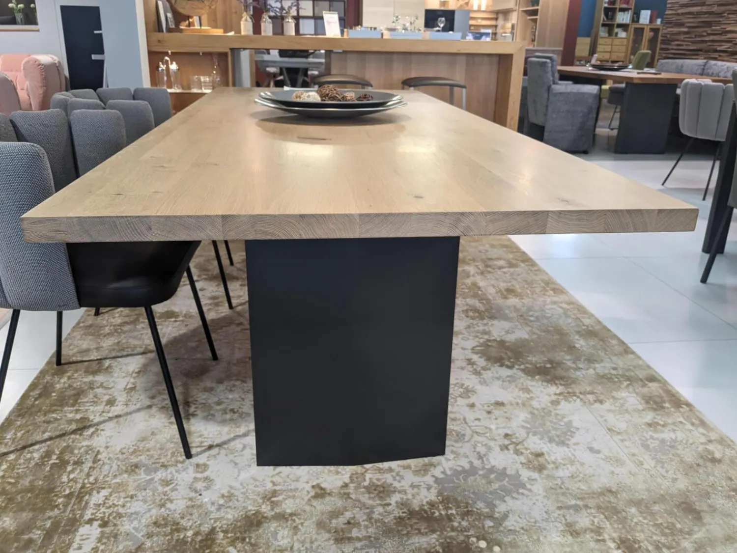 Riva1920 Esstische|Esstisch Sky Natural Holzoberfläche Gewachst Gestell Natureisen Schwarz Lackiert