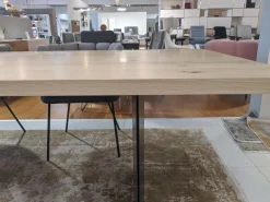 Riva1920 Esstische|Esstisch Sky Natural Holzoberfläche Gewachst Gestell Natureisen Schwarz Lackiert