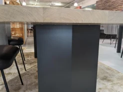 Riva1920 Esstische|Esstisch Sky Natural Holzoberfläche Gewachst Gestell Natureisen Schwarz Lackiert