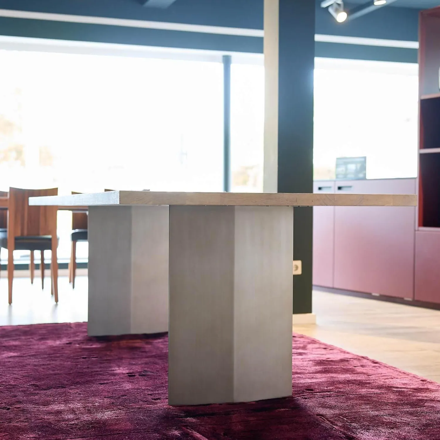 Riva1920 Esstische|Esstisch Sky Squared Eiche Milchweiß Pigmentiert Gestell Edelstahl-Effekt