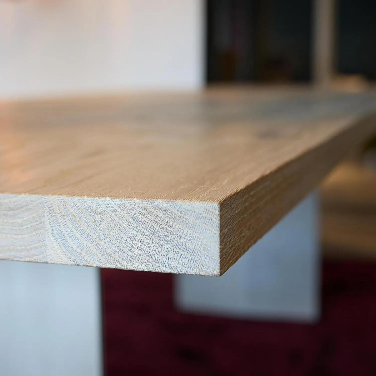 Riva1920 Esstische|Esstisch Sky Squared Eiche Milchweiß Pigmentiert Gestell Edelstahl-Effekt