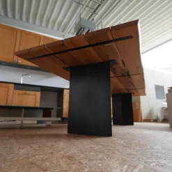 Riva1920 Esstische|Esstisch Sky-Briccola SM Platte Gewachst Gestell In Rautenform Irondust Lackiert Anthrazitgrau