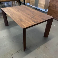 Scholtissek Esstische|Esstisch SR1 Astiger Nussbaum Natur Geölt Äste Mit Zinn Ausgegossen Inklusive Querauszug