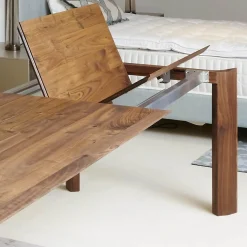 Scholtissek Esstische|Esstisch SR1 Light Massiv Astnussbaum Geölt Ausziehbar Astlöcher Mit Harz