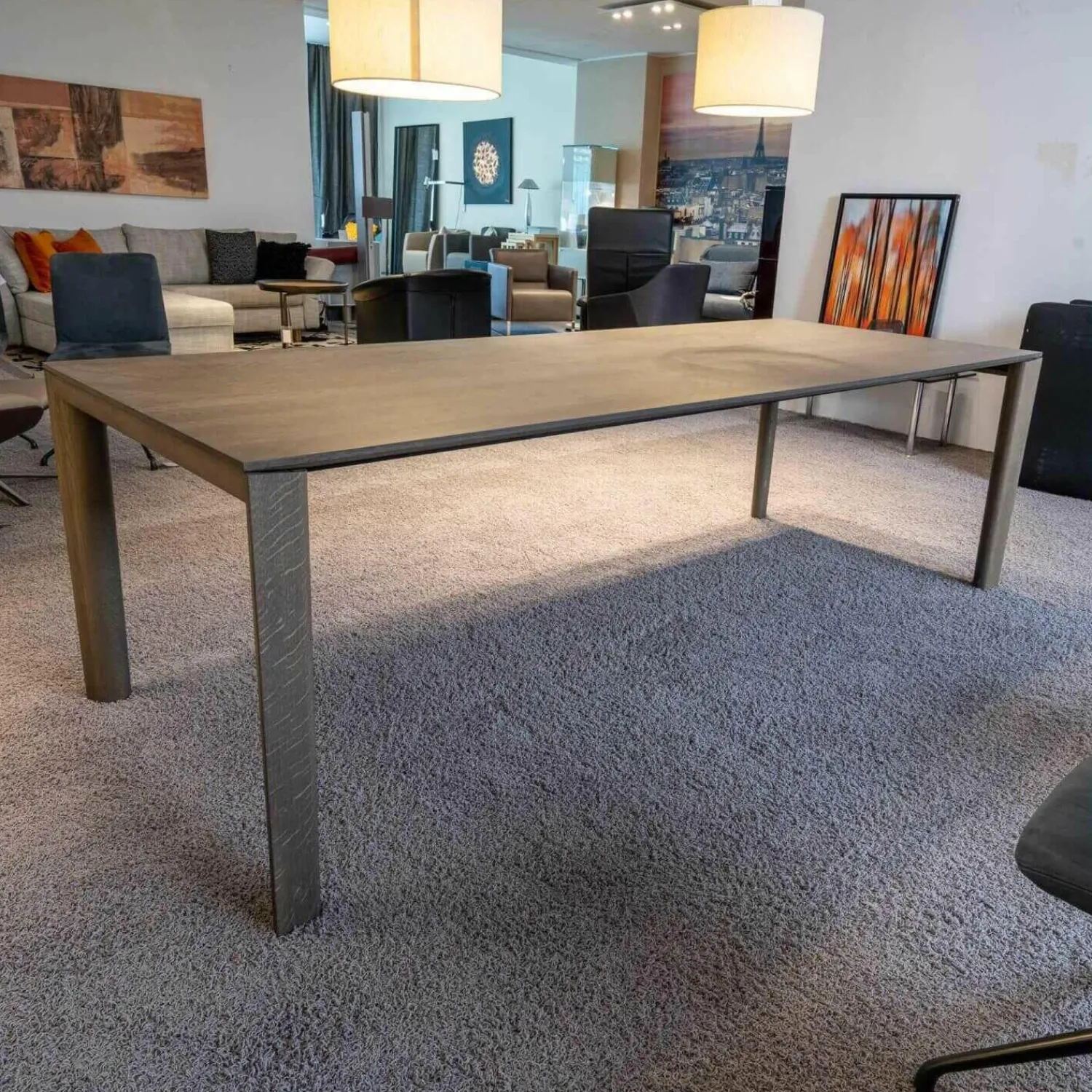 Christine Kröncke Esstische|Esstisch Surf Eiche Massiv Schiefergrau Lackiert