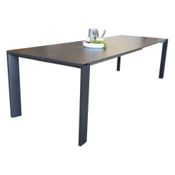 Hülsta Esstische|Esstisch T90 Platte Keramik Strom Nero Anthrazit Gestell Pulverbeschichtet Anthrazit Mit Auszug