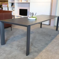 Hülsta Esstische|Esstisch T90 Platte Keramik Strom Nero Anthrazit Gestell Pulverbeschichtet Anthrazit Mit Auszug