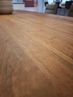 Global Esstische|Esstisch Talara Platte Rustikaler Nussbaum Massiv Geölt Gestell Metallkufe Schwarz