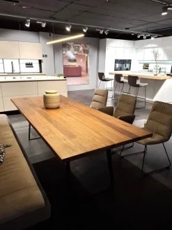 Global Esstische|Esstisch Talara Platte Rustikaler Nussbaum Massiv Geölt Gestell Metallkufe Schwarz