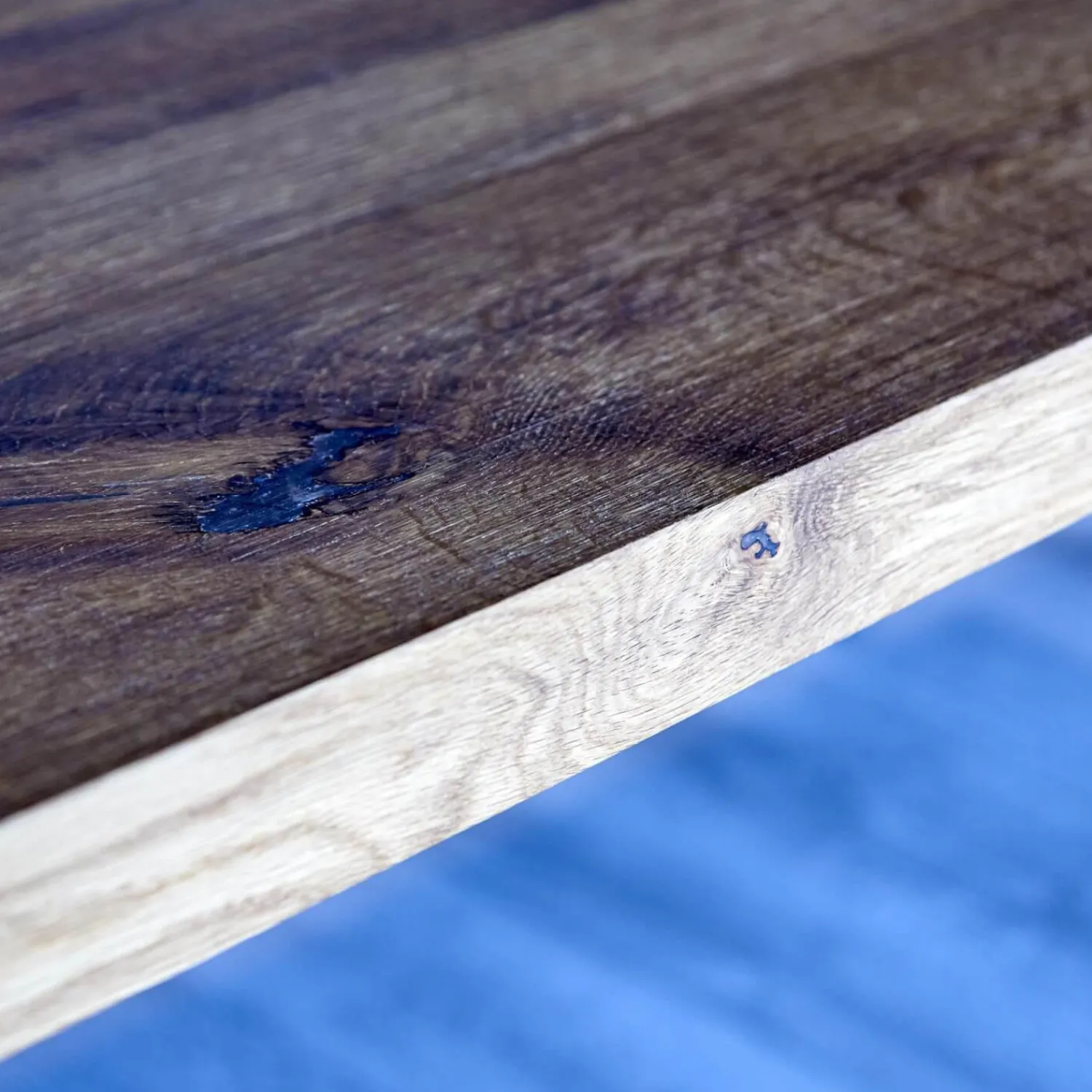 Scholtissek Esstische|Esstisch Talio 2020 Knorrige Eiche Rustiko Natur Geölt Mittelfuge Äste mit Harz Ausgegossen