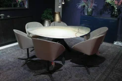 Draenert Esstische|Esstisch Trilope Platte Onyx Green Afghano Beine Mooreiche Massiv Dunkelgrau