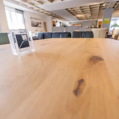 WK Wohnen Esstische|Esstisch WK 852 3 Wildeiche Bianco Geölt Kreuzfuß Gedreht Pulverbeschichtet Schwarz