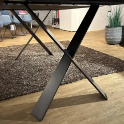 WK Wohnen Esstische|Esstisch WK854-14 Wildeiche Massiv Gebürstet Geköhlt Geölt