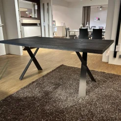 WK Wohnen Esstische|Esstisch WK854-14 Wildeiche Massiv Gebürstet Geköhlt Geölt