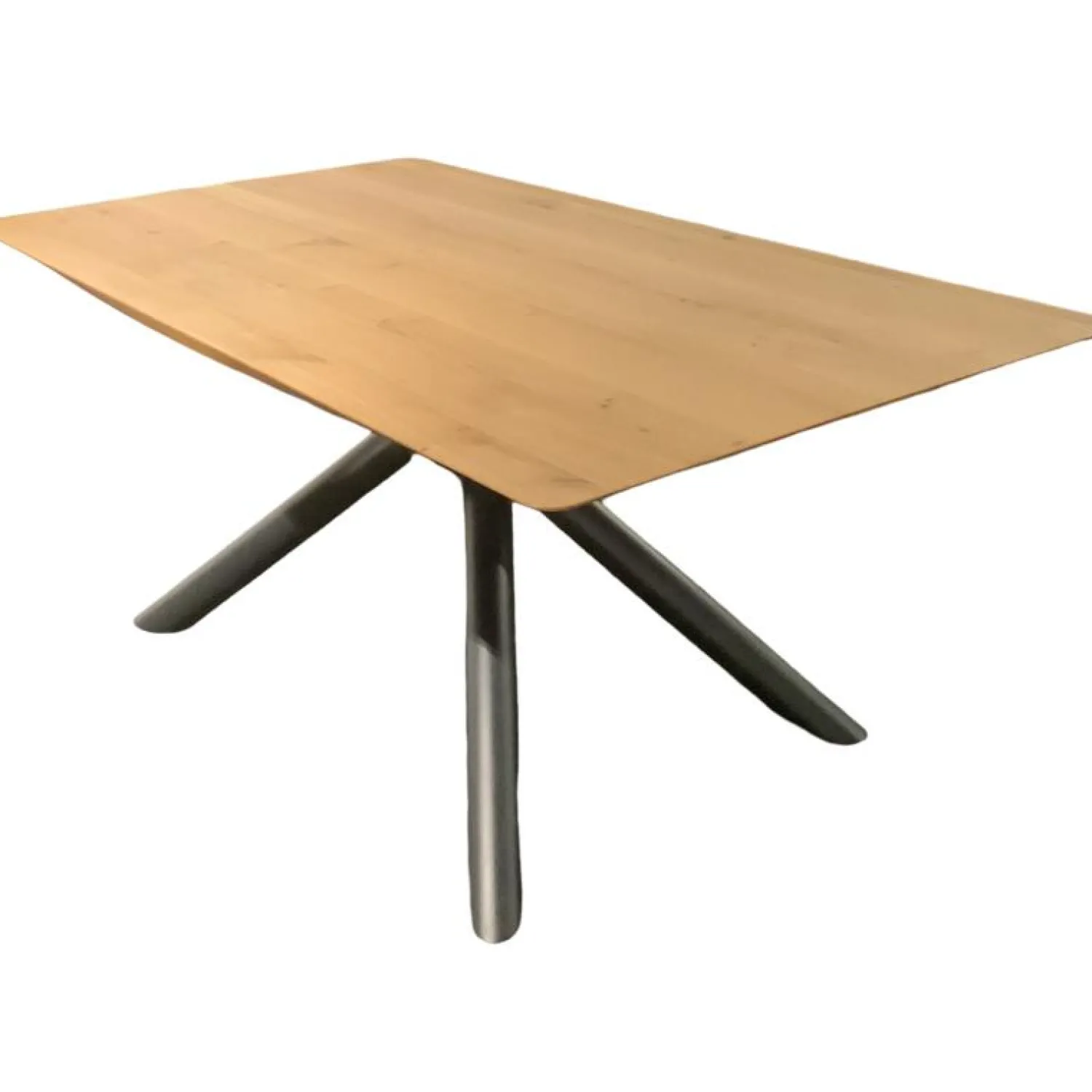 WK Wohnen Esstische|Esstisch WK852 Wildeiche Massiv Geölt Gestell Kreuzfuß Metall Schwarz