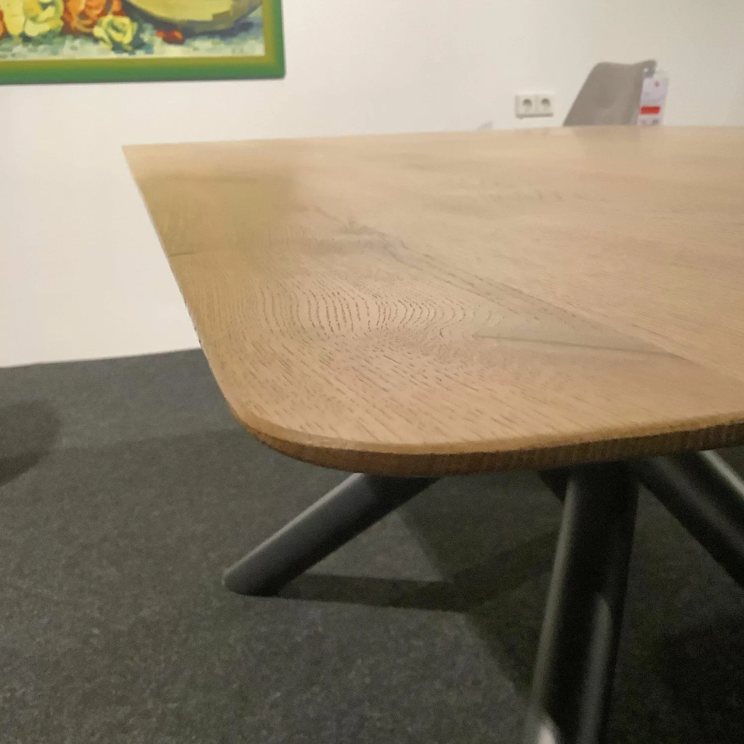 WK Wohnen Esstische|Esstisch WK852 Wildeiche Massiv Geölt Gestell Kreuzfuß Metall Schwarz