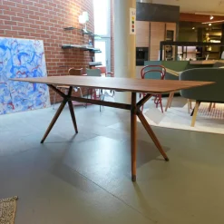 Zoom by Mobimex Esstische|Esstisch X2 Platte Schwarznuss mit Splint Geölt Beine X-Förmig