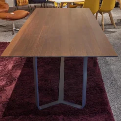 Girsberger Esstische|Esstisch Yoho Räuchereiche Lackiert Natur N101 Gestell RAL 7016 Anthrazitgrau