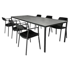 Vipp Essgruppen|Esstischgruppe Large 972 Keramik Gestell Pulverbeschichteter Stahl Mit 6 Stühlen