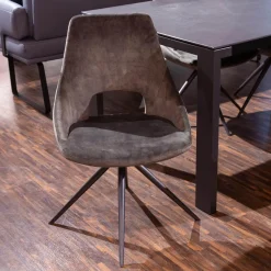 Musterring Essgruppen|Esstischgruppe MR Navarra Platte Dekton Laos Industrial Metallgestell Mit 6 Stühlen