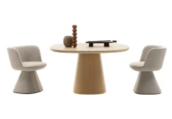 B&B Italia Stuhlsets|Esszimmerstuhl Flair O Stoff Rattier Edit Bastfarben Beige Innenrahmen Stahlrohre