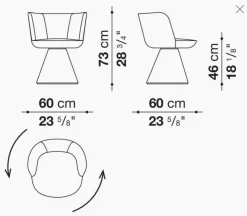 B&B Italia Stuhlsets|Esszimmerstuhl Flair O Stoff Satin Adria Orange Innenrahmen Stahlrohre Und Fließgepresstes Aluminium
