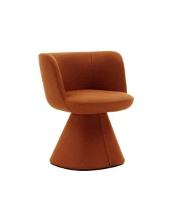 B&B Italia Stuhlsets|Esszimmerstuhl Flair O Stoff Satin Adria Orange Innenrahmen Stahlrohre Und Fließgepresstes Aluminium