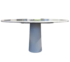 Ditre Italia Esstische|Estisch Pillar Oval 260x120 Weißer Carrara Marmor Fuß Beton