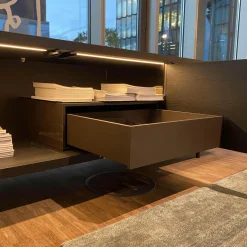 Walter Knoll Kommoden & Sideboards|Farns Sideboard Eiche Geflammt Mit Glas- Und Lederauflage Und Beleuchtung