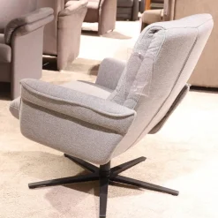 himolla Fernsehsessel|Fernsehsessel Pete Modell 7826 32 V14 Stoff Q2 Fashio Gletscher Hellgrau Sternfuß pulverbeschichtet Anthrazit