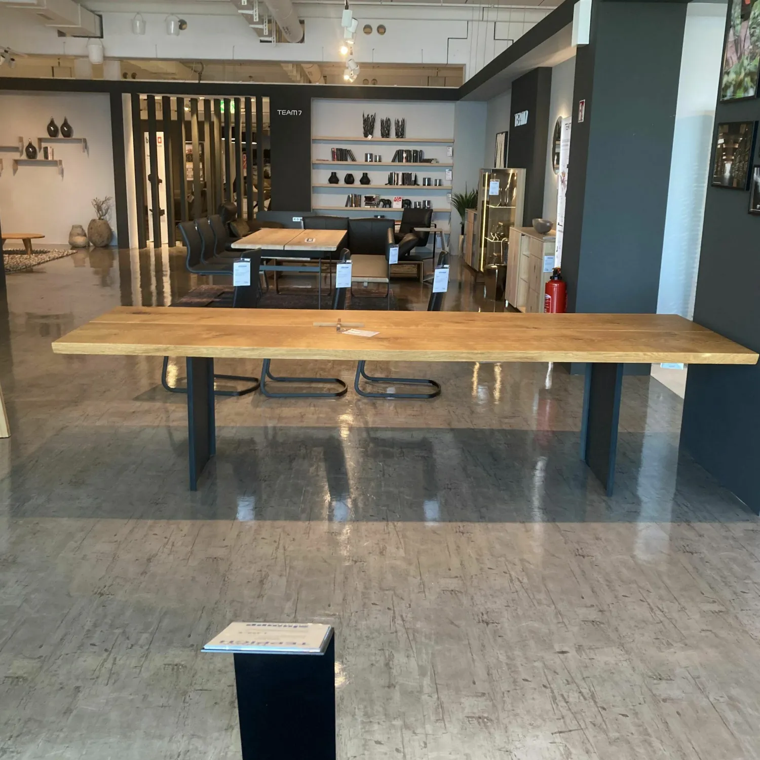 Team 7 Esstische|Fixtisch Echt.zeit Holz Eiche Gebürstet Urig Naturöl Gestell Schwarz Metallwangen