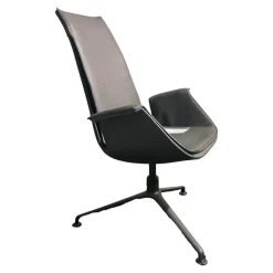 Walter Knoll Relaxsessel|FK Schalensessel Safari Leder Gestell Schwarz Pulver Beschichtet Drehbar 360°