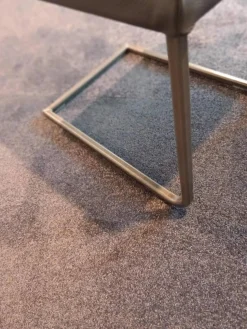 Carega Design Einzelstühle|Freischwinger Katy 3 Leder Toledo Braun Gestell Edelstahl Gebürstet