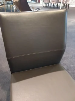 Carega Design Einzelstühle|Freischwinger Katy 3 Leder Toledo Braun Gestell Edelstahl Gebürstet