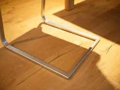 Team 7 Einzelstühle|Freischwinger Magnum Semianilinleder L1 Black Schwarz Gestell Chrom Edelstahl Finish Armlehne Eiche