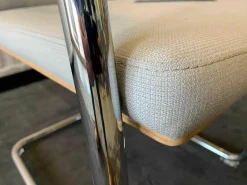 Thonet Einzelstühle|Freischwinger Stoff Cava 3 124 Achatgrau Gestell Chrom
