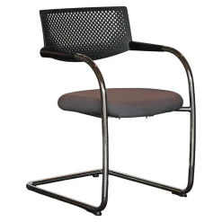 Vitra Einzelstühle|Freischwinger Visavis 2 Bezug Stoff Torso Citterio 76 Antra Gestell Glanzverchromt