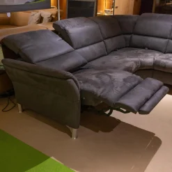 Steinpol Polstergruppen|Funktionseckgarnitur Relaxa 5 0 Stoff Herkules Steel 44 D Schwarz Aluminium Säulenfuß Und Drehteller Edelstahl