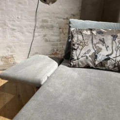 Brühl Daybeds & Recamieren|Funktionsliege Tam Stoff Dess 2813 93 Grau Gestell Metall Glänzend Verchromt Seitenlehne Verschieb Und Abklappbar Mit Spitzkissen