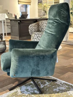 Bielefelder Werkstätten Relaxsessel|Funktionssessel Heavens Place Stoff Carlucci City Velvet CA7832 087 T Grün Sternfuß Metall Schwarz