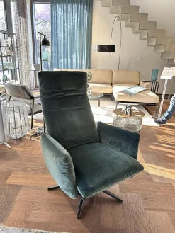 Bielefelder Werkstätten Relaxsessel|Funktionssessel Heavens Place Stoff Carlucci City Velvet CA7832 087 T Grün Sternfuß Metall Schwarz