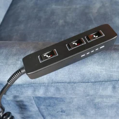 Carina Relaxsessel|Funktionssessel Noah M Blau Sternfuß Schwarz Verstellbar