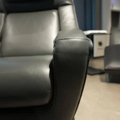 Koinor Relaxsessel|Funktionssessel Yoko No 12 VM Leder C Classic Pepper Schwarz Grau Gabel Alu Matt Schwarz