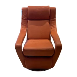 Koinor Relaxsessel|Funktionssessel Yoko No2 Leder C Revolution Paprika Orange Drehteller Nickel Satiniert Motorisch Verstellbar