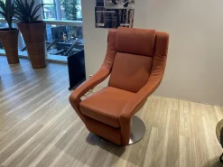 Koinor Relaxsessel|Funktionssessel Yoko No2 Leder C Revolution Paprika Orange Drehteller Nickel Satiniert Motorisch Verstellbar