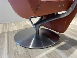 Koinor Relaxsessel|Funktionssessel Yoko No2 Leder C Revolution Paprika Orange Drehteller Nickel Satiniert Motorisch Verstellbar