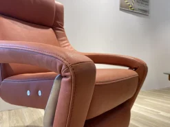 Koinor Relaxsessel|Funktionssessel Yoko No2 Leder C Revolution Paprika Orange Drehteller Nickel Satiniert Motorisch Verstellbar