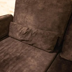 Sofa Kultur 2-Sitzer-Sofas|Funktionssofa 738 SK Stoff Craft Stone 8 Grau Metallfuß 283 Chrom Glänzend Mit Drehsitzfunktion Und Kissen